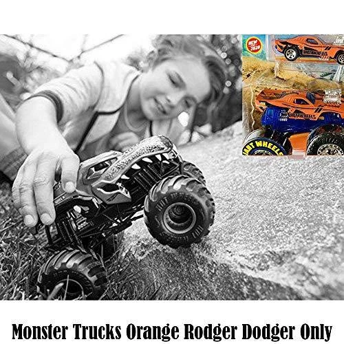 Toy Choo Choo Hot Wheels Monster Trucks 2020 With Free Diecast Car, Orange Rodger Dodger 1:64 Scale 3 Toy Choo Choo Hot Wheels Monster Trucks 2020 With Free Diecast Car, Orange Rodger Dodger 1:64 Scale