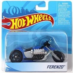 Toy Choo Choo Hot Wheels Motorcycle Ferenzo, Blue 1:18 Scale X7719 Mattel