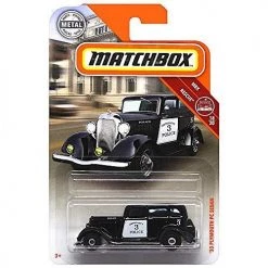 Toy Choo Choo Matchbox 2019 MBX Rescue '33 Plymouth PC Sedan 45/100, Black Mattel