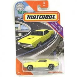 Toy Choo Choo Mattel Matchbox MBX Highway56/100, 1970 Plymouth Cuda (Pastel Yellow)
