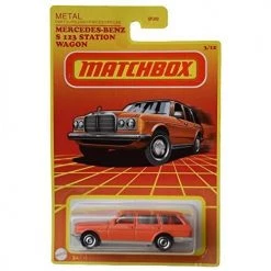 Toy Choo Choo Matchbox Mercedes Benz S 123 Station Wagon 3/12, Orange Mattel