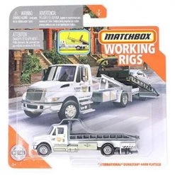 Toy Choo Choo Matchbox Working Rigs International Durastar 4400 Flatbed, El Segundo City Towing Mattel