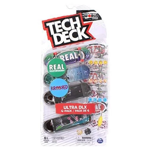 Spin Master Tech Deck Fingerboards Krooked And Real Skateboards 2019 Ultra DLX Deck 4 Pack World Edition Limited Series 1 Spin Master Tech Deck Fingerboards Krooked And Real Skateboards 2019 Ultra DLX Deck 4 Pack World Edition Limited Series