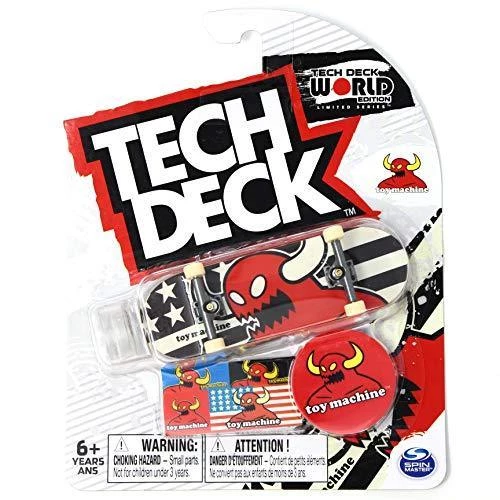 Spin Master Tech Deck World Edition Limited Series Toy Machine Skateboards Ultra Rare Red Vice Monster Stars & Stripes Complete Deck 1 Spin Master Tech Deck World Edition Limited Series Toy Machine Skateboards Ultra Rare Red Vice Monster Stars & Stripes Complete Deck