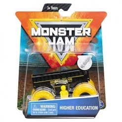 Monster Jam Higher Education Black Monster Truck School Bus Yellow Wheels Spin Master