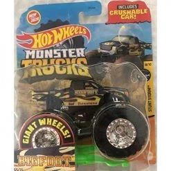 Toy Choo Choo Hot Wheels Monster Trucks Bigfoot 65/75 Stunt Storm 8/10 1:64 Scale With Crushable Car
