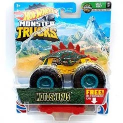 DieCast Mattel Hot Wheels Monster Trucks 2021 [Motosaurus] 31/75 With Re-Crushable Car, 1:64 Scale