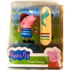 Jazwares All Toys Peppa Pig Cruisin' George Character Figurine And Skateboard Accessory