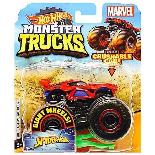 Toy Choo Choo Hot Wheels Marvel Spiderman Giant Wheels Monster Trucks With Crushable Car 1 Toy Choo Choo Hot Wheels Marvel Spiderman Giant Wheels Monster Trucks With Crushable Car