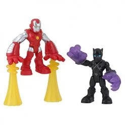 Toy Choo Choo Super Hero Adventures Playskool Heroes Marvel 2-Pack, Collectible 2.5-Inch Black Panther And Iron Man Action Figures, Toys For Kids Ages 3 And Up