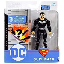 Spin Master Superman Black Suit DC Heroes Unite Action Figure 4" With Accessories DC Comics