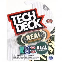 Spin Master Tech Deck Series 14 Real Skateboards Team Dual Oval Green And Orange Fingerboard