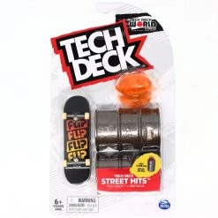 Tech Deck Street Hits World Edition Limited Series Flip Skateboards Odyssey Quattro Black Orange Fingerboard And Hot Garbage Obstacle Spin Master